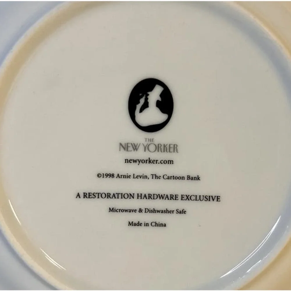 The New Yorker Restoration Hardware Wine Theme Cartoon Porcelain Salad Plate 8